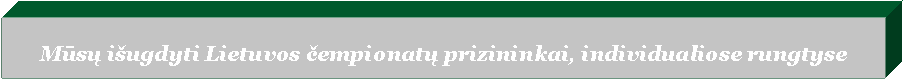 �������: Mūsų išugdyti Lietuvos čempionatų prizininkai, individualiose rungtyse